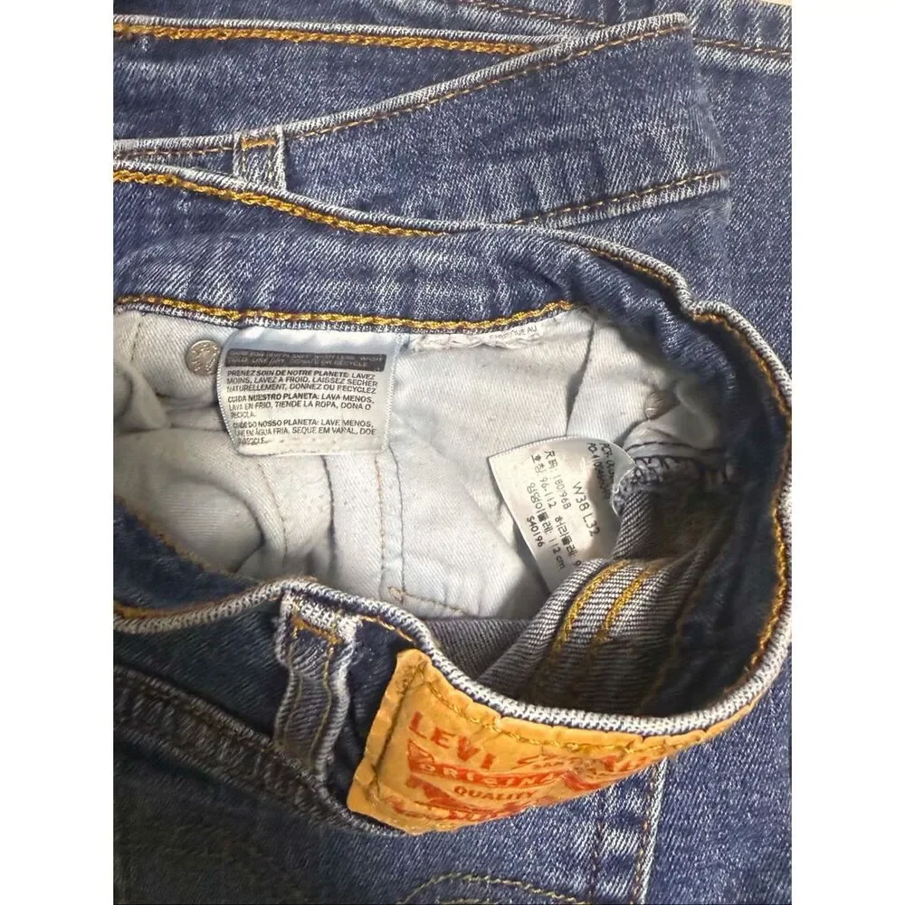 100% Cotton Men’s Levi’s 505 38X32 Dark Wash Jeans